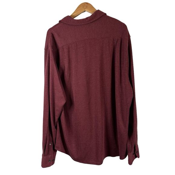 Bonobos Shirt XXL 2X Maroon Red Button Down Thermal Waffle Knit Long sleeve Wool - Picture 3 of 9